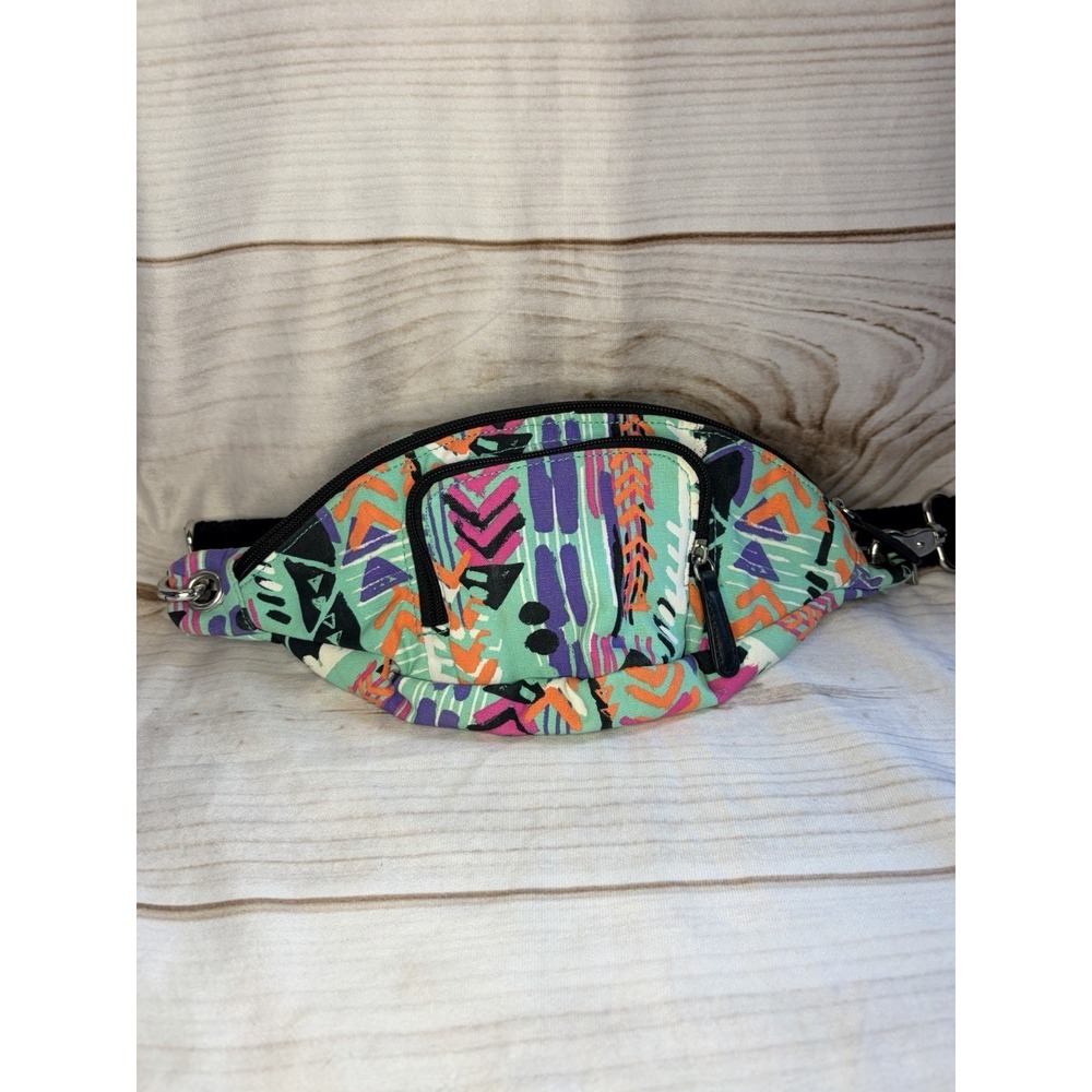 H&M Geometric Fanny Pack Belt Bag Colorful Festival Retro Style Y2k 90s